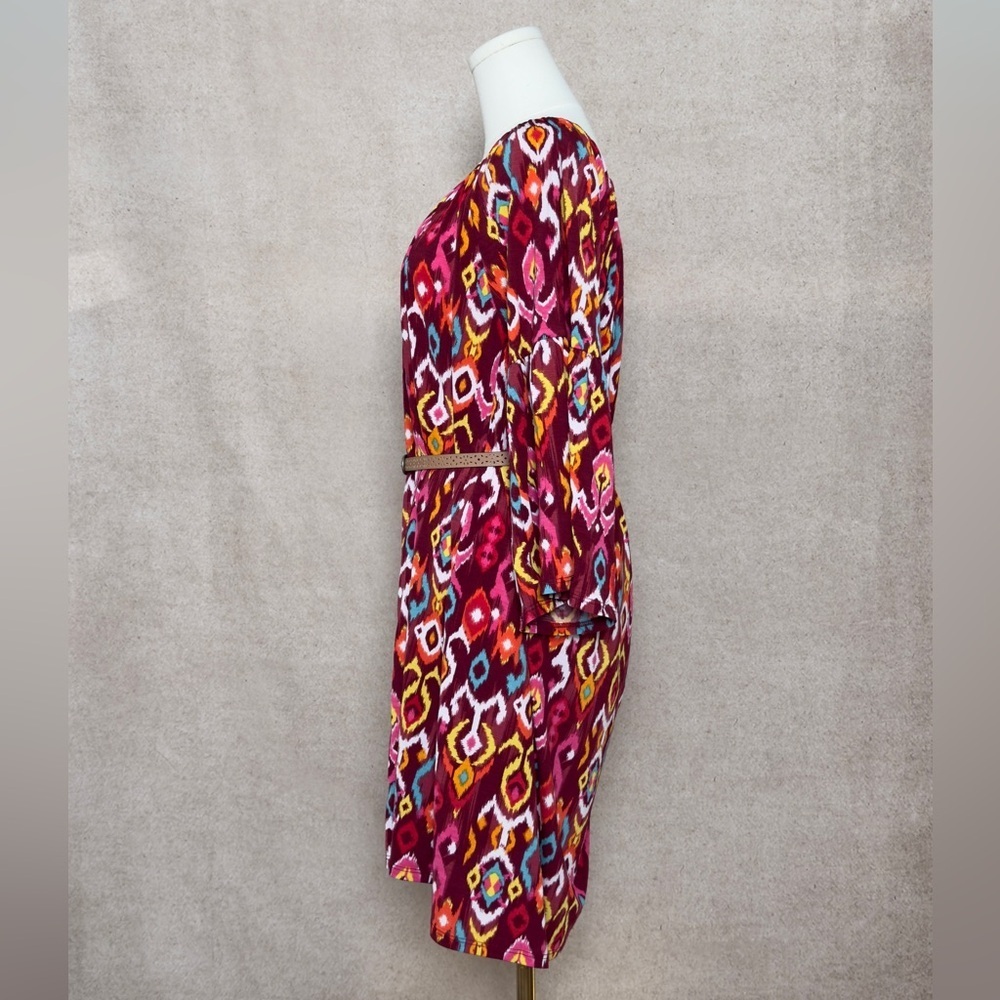 Dear Scarlett Bold, Colorful, & Effortlessly Boho Ikat Inspired Dress - Picture 4 of 9